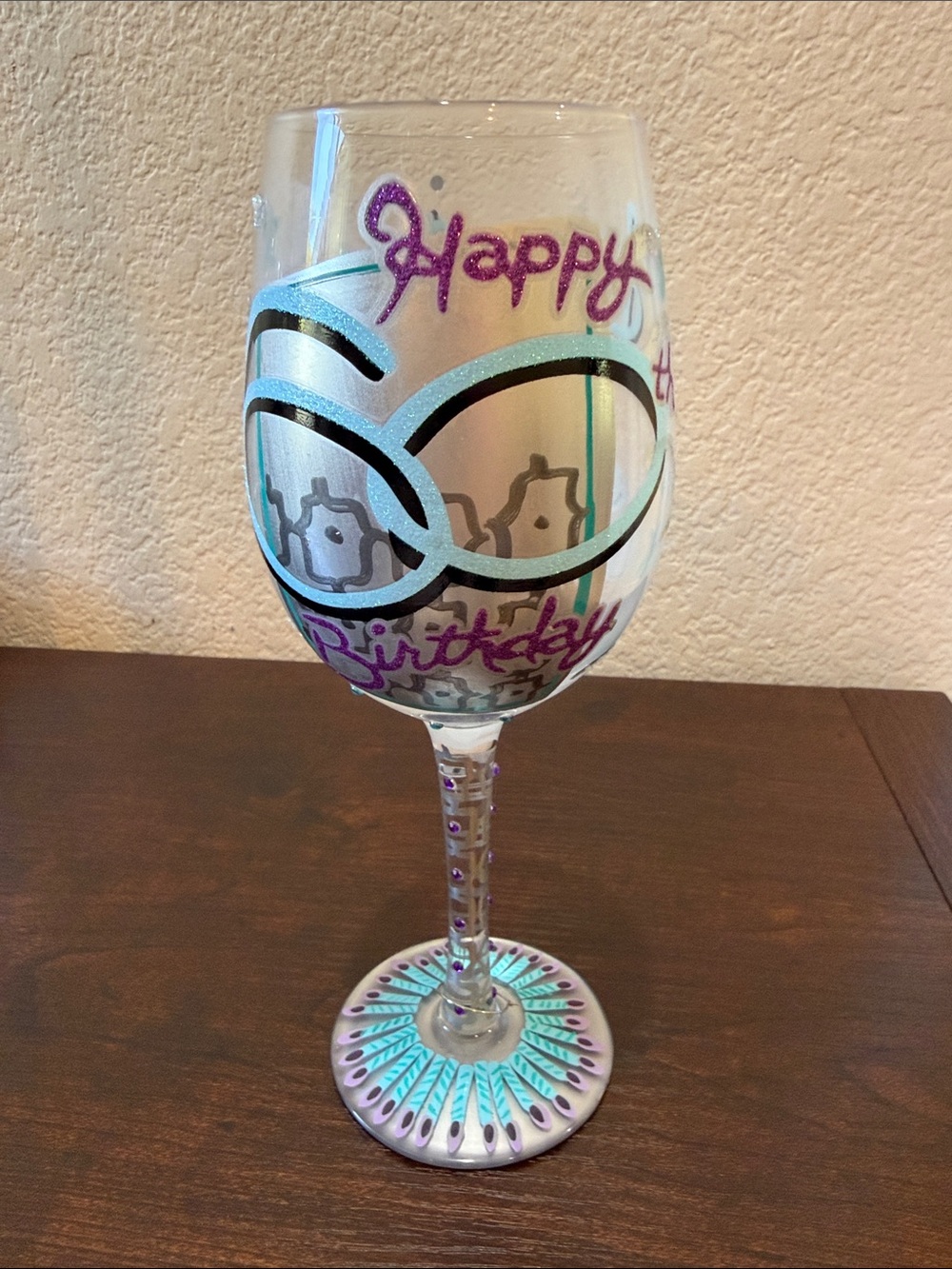 Lolita "Sixty & Stylish" Birthday Wine Glass